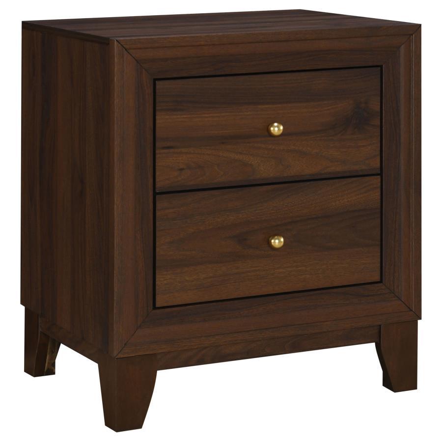 Coaster Furniture Welsley 223442 2-Drawer Nightstand Bedside Table - Walnut IMAGE 1